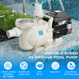 ILG8PP220-VS - iLiving Variable Speed In-Ground and Above-Ground Swimming Pool Pump, 2.2HP