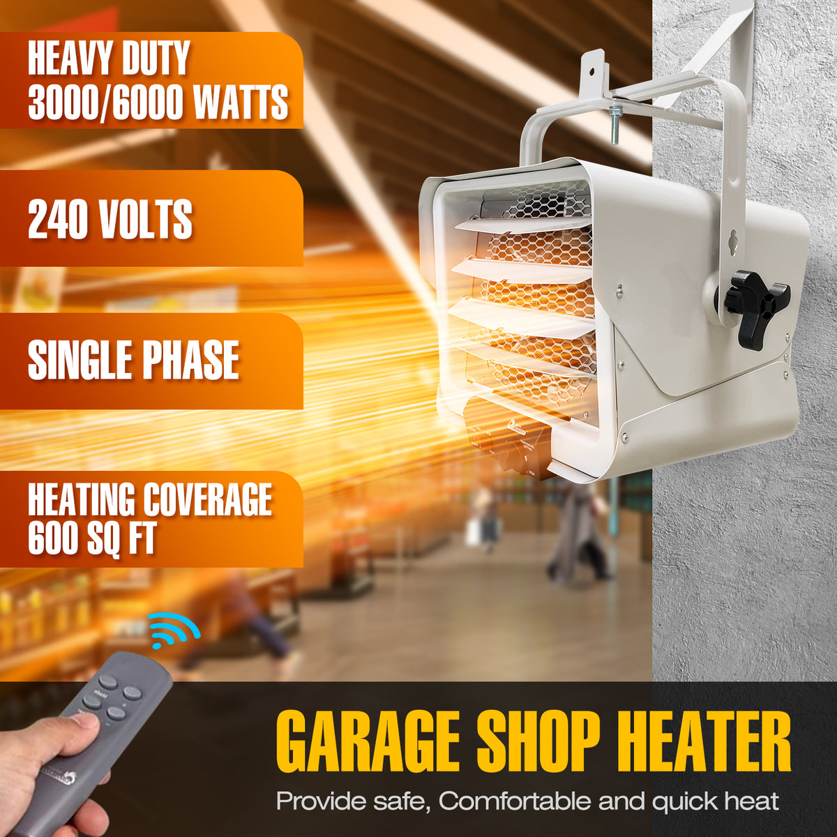 Dr Infrared Heater DR 966 Shop Garage Commercial Heater 3000 Watt or iLiving USA