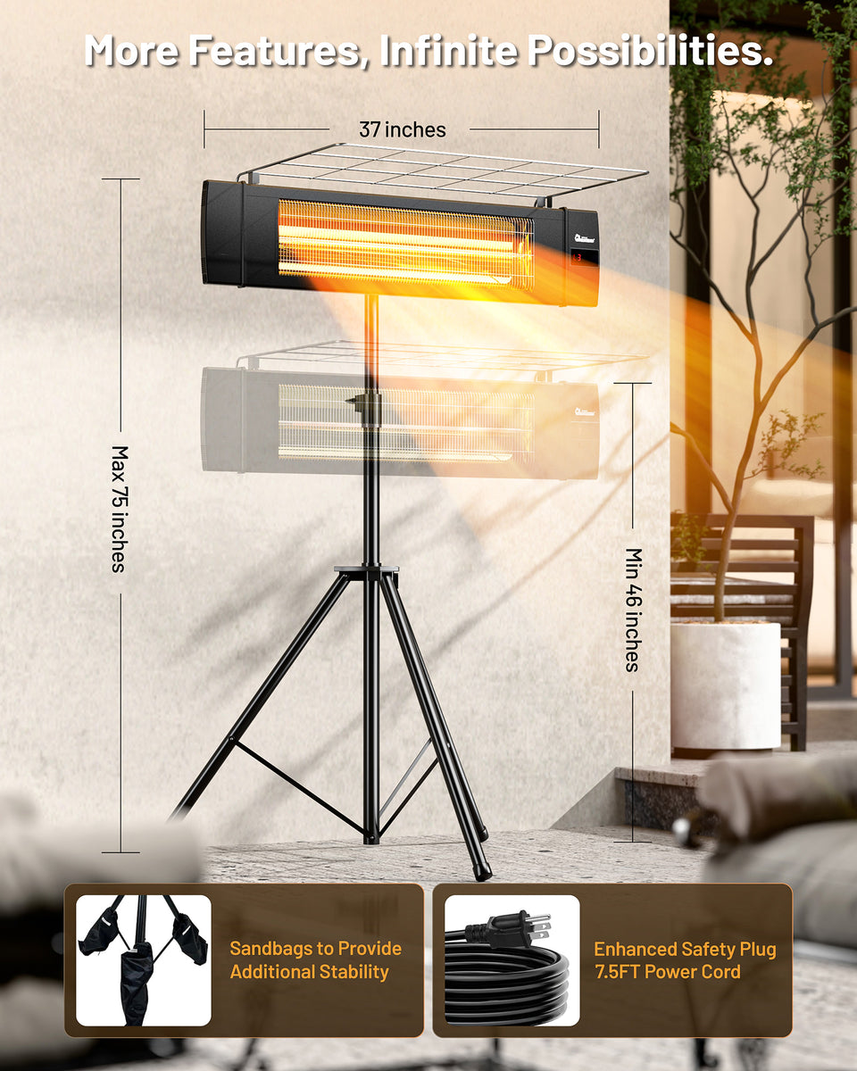 DR. INFRARED HEATER DR-338 Carbon Infrared Patio Heater with
