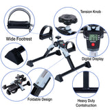 ILG-688 - iLiving Under Desk Bike Pedal Exerciser with Electronic Display - Fully Assembled Folding Exercise Equipment, Mini Bike for Legs and Arms Workout, Portable and Easy-to-Use with LCD Screen