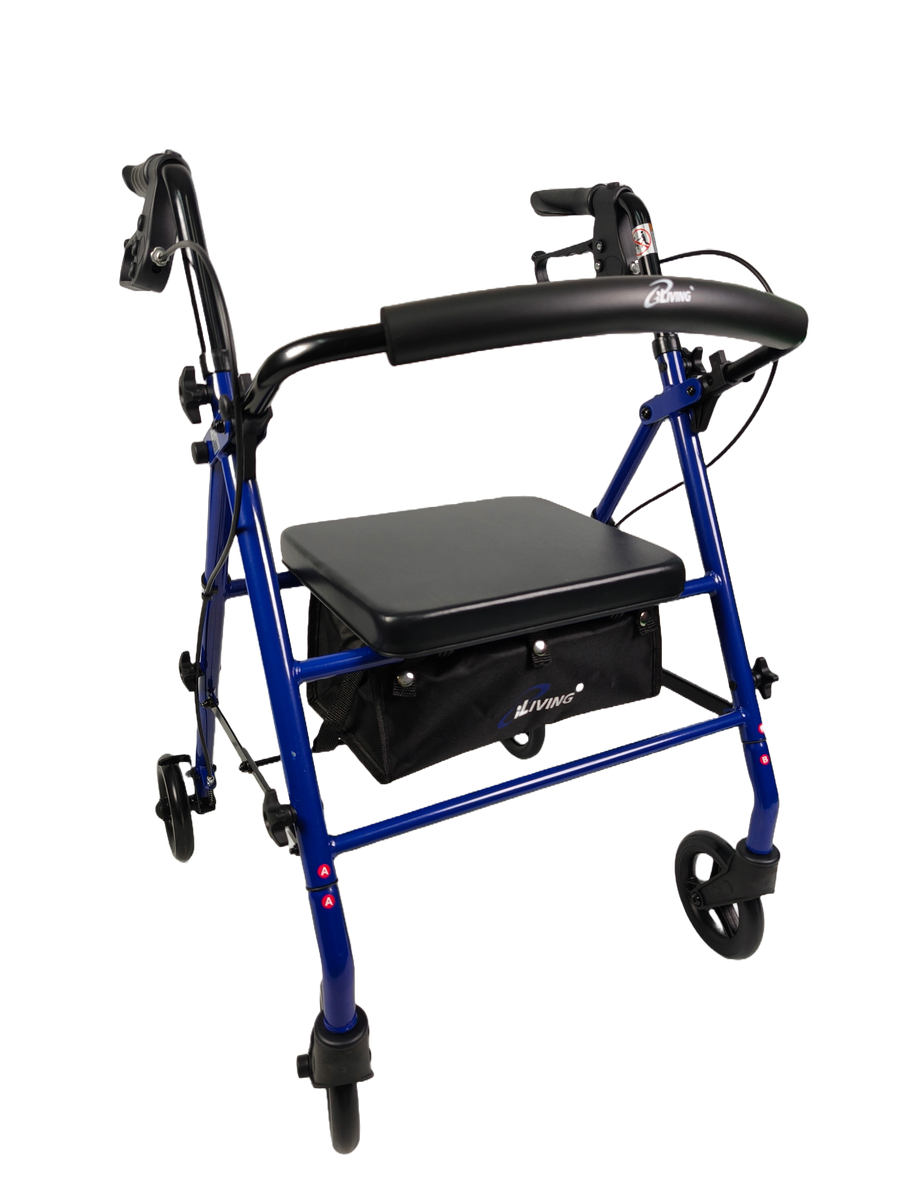 iLIVING ILG-800B Blue Rollator Walker – Heavy Duty Frame