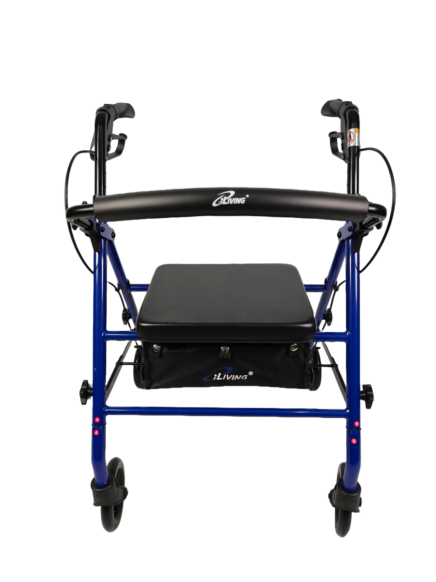 iLIVING ILG-800B Blue Rollator Walker – Heavy Duty Frame