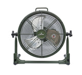 ILG8RX12 - iLiving 12" Rechargeable Battery Operated Camping Floor Fan, High Velocity Portable Outdoor Fan with Metal Blade, With Built-in Lithium Battery for Whole Day Usage, 12 Inches, Military Green