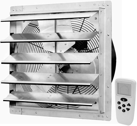 ILG8SF18VC - iLiving 18 Inch Smart Remote Shutter Exhaust Fan with Thermostat, Humidistat, Variable Speed, Timer, Wall Mounted, 18"