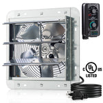 ILG8SF10V-ST - iLIVING 10" Shutter Exhaust Fan with Thermospeed(TM) controller, 65W, 820 CFM, Silver