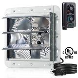 ILG8SF10V-ST - iLIVING 10" Shutter Exhaust Fan with Thermospeed(TM) controller, 65W, 820 CFM, Silver