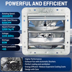 ILG8SF10V-ST - iLIVING 10" Shutter Exhaust Fan with Thermospeed(TM) controller, 65W, 820 CFM, Silver