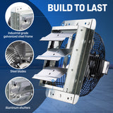 ILG8SF10V-ST - iLIVING 10" Shutter Exhaust Fan with Thermospeed(TM) controller, 65W, 820 CFM, Silver