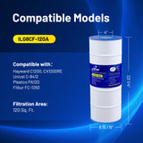 iLiving ILG8CF-120A Pool & Spa Filter Replacement, Compatible with Hayward C1200, CX1200RE, Pleatco PA120, Ultra-B2, Unicel C-8412, Filbur FC-1293, Clearwater II 125, Waterway Pro Clean PCCF-125