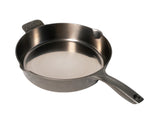 iLiving Unseasoned Modern Heirloom Mirror Polished Cast Iron Skillet Pan 12" (2.7" Wall Height / 3.7 L), Silver