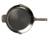 iLiving Unseasoned Modern Heirloom Mirror Polished Cast Iron Skillet Pan 12" (2.7" Wall Height / 3.7 L), Silver