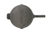 iLiving Unseasoned Modern Heirloom Mirror Polished Cast Iron Skillet Pan 12" (2.7" Wall Height / 3.7 L), Silver