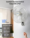ILG8IN18X - iLiving Glow Oscillating Wall Mount Fan with Adjustable Tilt, 18-inch, 3 Speed, Metal Grille and Blade, 90 Degree Oscillation, Airflow 1650CFM, Ideal for Home, Bedroom, Gym & Office, Greenhouse