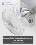 ILG8IN18X - iLiving Glow Oscillating Wall Mount Fan with Adjustable Tilt, 18-inch, 3 Speed, Metal Grille and Blade, 90 Degree Oscillation, Airflow 1650CFM, Ideal for Home, Bedroom, Gym & Office, Greenhouse
