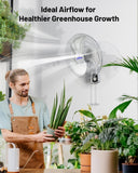 ILG8IN18X - iLiving Glow Oscillating Wall Mount Fan with Adjustable Tilt, 18-inch, 3 Speed, Metal Grille and Blade, 90 Degree Oscillation, Airflow 1650CFM, Ideal for Home, Bedroom, Gym & Office, Greenhouse