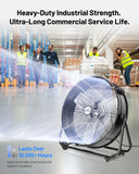 ILG8MF24-77 - iLIVING 24" High Velocity Drum Fan Industrial, Commercial, Residential Air Circulator for Garage, Shop, Patio, Barn, Greenhouse, Speed Control 7700CFM, UL Listed