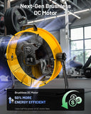 ILG8M20-50DC - iLiving 20 Inches 5703 CFM Heavy Duty High Velocity Barrel Floor Drum Fan With DC Brushless Motor, Stepless Speed Adjustment for Workshop, Garage, Commercial or Industrial Environment, UL Safety Listed