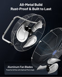 ILG8F21 - iLIVING 20" 7500 CFM Turbo High Velocity Floor Fan, 3-Speed Heavy Duty Metal Fan for Office, Commercial, Workstation, Greenhouse, Garage, Warehouse, Shop Attic Use, Silver, UL Listed
