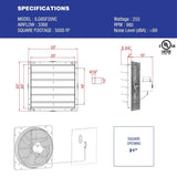 ILG8SF20VC - iLiving 20 Inch Smart Remote Shutter Exhaust Fan with Thermostat, Humidistat, Variable Speed, Timer, Wall Mounted, 20"