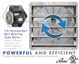 ILG8SF20V - iLiving New Upgraded 20" Wall Mounted Exhaust Fan - Automatic Shutter - Variable Speed - Vent Fan For Home, Attic, Shed, or Garage Ventilation, 115V, 2.2A, Silver