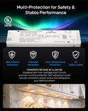 ILG-LED-PS24V60W - iLIVING 24V 60W Class 2 LED Power Supply, Ultra Slim Constant Voltage Under Cabinet Driver with 7 Ports, Independent Output, Centralized Control Signal Port & Quick Connectors, 100-240V AC to 24V DC