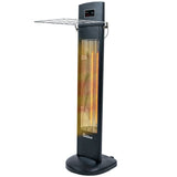 DR-298 - DR. INFRARED HEATER DR-298 Freestanding Portable Infrared Space Heater, 1500W Indoor Outdoor Use, Wall/Ceiling Mountable, Remote Control, 3 Heat Settings, Timer, Tip-Over & Overheat Protection, Black
