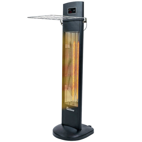 DR-298 - DR. INFRARED HEATER DR-298 Freestanding Portable Infrared Space Heater, 1500W Indoor Outdoor Use, Wall/Ceiling Mountable, Remote Control, 3 Heat Settings, Timer, Tip-Over & Overheat Protection, Black