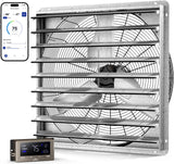 ILG8SF36V-DC - iLIVING 36" Smart Wall Mounted Shutter Exhaust Fan, 6128 CFM, 12-Speed, WiFi App Control Ventilation for Garages, Warehouse, Barn, Greenhouses, Auto Temperature Humidity Control, BLDC Motor, Hardwired