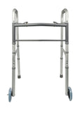 iLIVING ILG-670 Adjustable Height 2-Button Foldable Rolling Walker with Front Wheels - Lightweight, Durable Mobility Aid Stand-Assist Feature for Adults