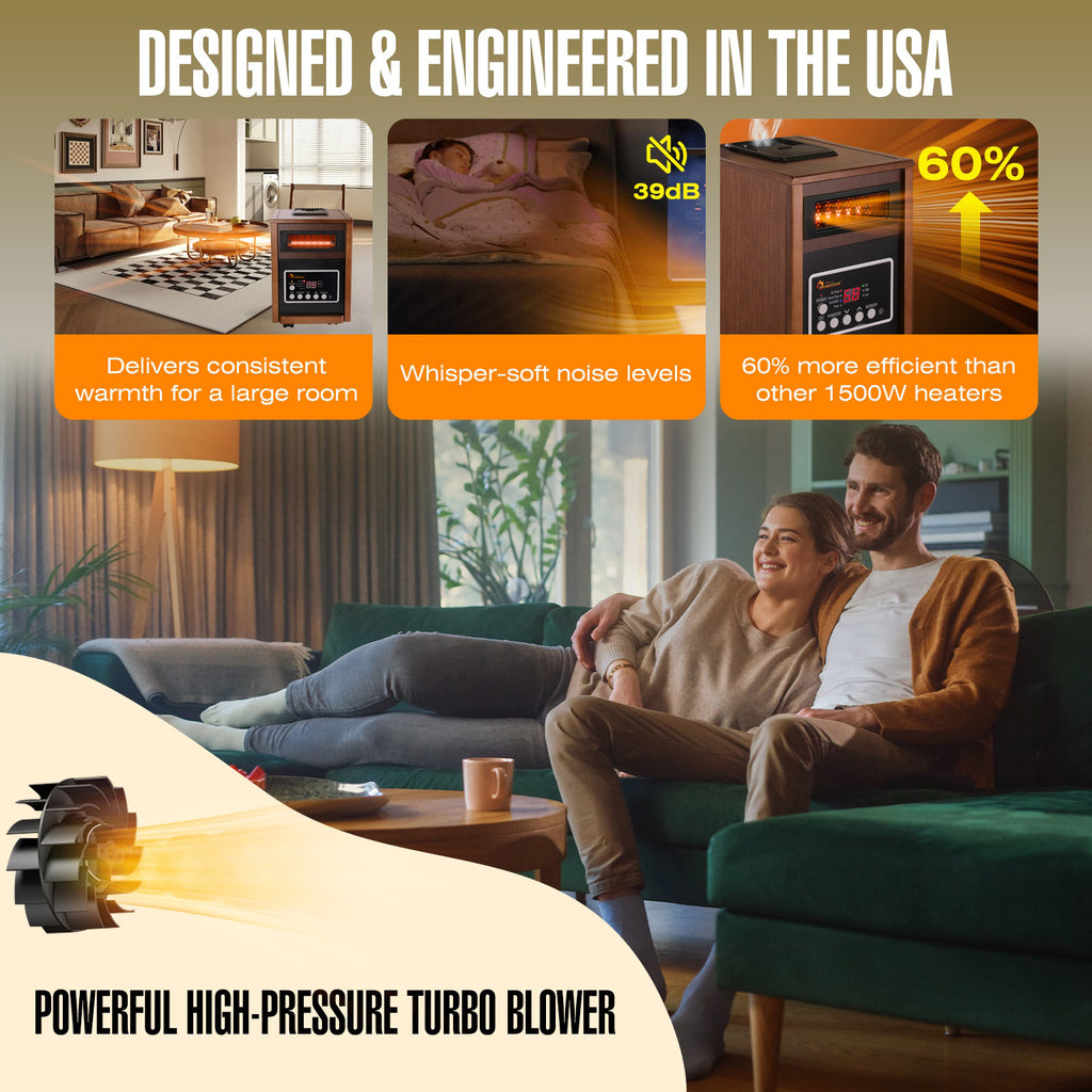 DR-998W - DR. INFRARED HEATER DR-998, 1500W Dual Heating Infrared