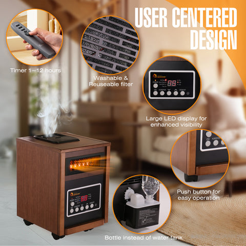 DR-998W - DR. INFRARED HEATER DR-998, 1500W Dual Heating Infrared