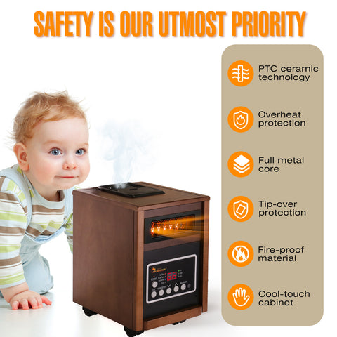 DR-998W - DR. INFRARED HEATER DR-998, 1500W Dual Heating Infrared