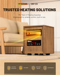 DR-123 - DR. INFRARED HEATER DR-123 Indoor Portable Space Heater with Remote Control, 1500W Dual Heating, 4 Wheels for Mobility, Programmable Timer, Thermostat, Ultra Quiet, Coffee