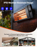 Dr Infrared Heater DR-238 Carbon Infrared Outdoor Heater for Restaurant, Patio, Backyard, Garage, and Decks, Standard, Wall or Ceiling Mount with Remote, 1500-Watt, Black