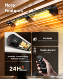 DR-239 - DR. INFRARED HEATER DR-239 3000W Indoor & Outdoor Infrared Patio Heater, Wall or Ceiling Mount, IP55 Weatherproof, Commercial or Residential, 220V-240V Electric heater with Remote & Mounting Kit