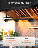 DR-239 - DR. INFRARED HEATER DR-239 3000W Indoor & Outdoor Infrared Patio Heater, Wall or Ceiling Mount, IP55 Weatherproof, Commercial or Residential, 220V-240V Electric heater with Remote & Mounting Kit