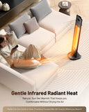 DR-298 - DR. INFRARED HEATER DR-298 Freestanding Portable Infrared Space Heater, 1500W Indoor Outdoor Use, Wall/Ceiling Mountable, Remote Control, 3 Heat Settings, Timer, Tip-Over & Overheat Protection, Black