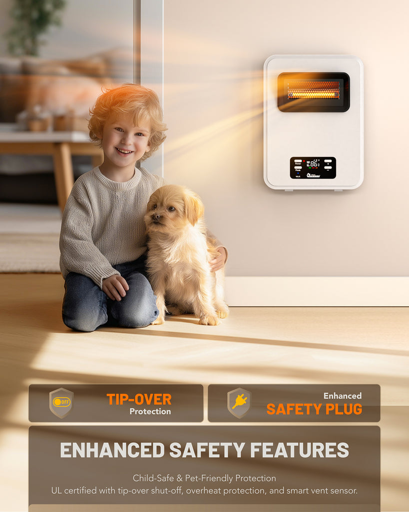 Energy Efficient Narrow Electric Wall Heaters DR-908W Infrared