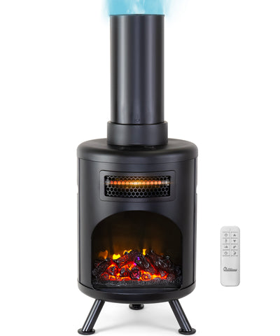 DR-991 - DR. INFRARED HEATER DR-991 Portable Electric Fireplace Space Heater w/ Humidifier & Remote, Infrared Heat, 3D Flame Effect, Timer, Quiet, 1500W, ETL Listed, Freestanding, LED Display
