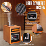 DR. INFRARED HEATER DR-998, 1500W, Advanced Dual Heating System with Humidifier and Remote Control