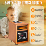DR. INFRARED HEATER DR-998, 1500W, Advanced Dual Heating System with Humidifier and Remote Control