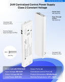 ILG-LED-PS12V24W - iLIVING 12V 24W Class 2 LED Power Supply, Ultra Slim Constant Voltage Under Cabinet Driver with 6 Output Ports, Centralized Control Signal Port & Quick Connectors, 100-240V AC to 12V DC, UL Listed