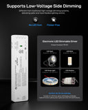 ILG-LED-PS12V24W - iLIVING 12V 24W Class 2 LED Power Supply, Ultra Slim Constant Voltage Under Cabinet Driver with 6 Output Ports, Centralized Control Signal Port & Quick Connectors, 100-240V AC to 12V DC, UL Listed