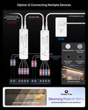 ILG-LED-PS12V24W - iLIVING 12V 24W Class 2 LED Power Supply, Ultra Slim Constant Voltage Under Cabinet Driver with 6 Output Ports, Centralized Control Signal Port & Quick Connectors, 100-240V AC to 12V DC, UL Listed