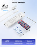 ILG-LED-PS12V24W - iLIVING 12V 24W Class 2 LED Power Supply, Ultra Slim Constant Voltage Under Cabinet Driver with 6 Output Ports, Centralized Control Signal Port & Quick Connectors, 100-240V AC to 12V DC, UL Listed