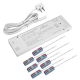 ILG-LED-PS12V60W - iLIVING 12V 60W Class 2 LED Power Supply, Ultra Slim Constant Voltage Under Cabinet Driver with 7 Ports, Independent Output, Centralized Control Signal Port & Quick Connectors, 100-240V AC to 12V DC