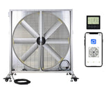 ILG-54-Solar-S : iLIVING 54 Inch Solar Industrial Floor Fan, 375W, 28000 CFM High Velocity Cooling, Smart App & Remote Control, Mobile Wheeled Design, IP68 Waterproof, Quiet Brushless DC Motor