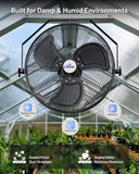 ILG8E20 - iLIVING 20 Inch Industrial Wall Mount Fan, 4750 CFM High Velocity, Outdoor Rated, 3-Speed, UL Listed for Garage, Patio, Warehouse, Barn, and Commercial Use
