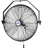 ILG8E20P - iLIVING 20 Inch Wall Mount Fan, 4750 CFM High Velocity Metal Fan with 3 Speeds, Sealed Motor & 360° Tilt, Heavy Duty Wall/Ceiling Mount Fan for Garage, Warehouse, Barn, Greenhouse, Workshop & Commercial Spaces