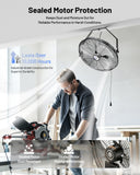 ILG8E20P - iLIVING 20 Inch Wall Mount Fan, 4750 CFM High Velocity Metal Fan with 3 Speeds, Sealed Motor & 360° Tilt, Heavy Duty Wall/Ceiling Mount Fan for Garage, Warehouse, Barn, Greenhouse, Workshop & Commercial Spaces